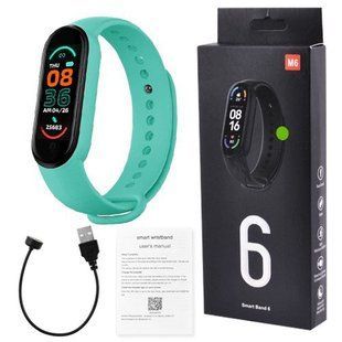 Фитнес браслет FitPro Smart Band M6 (смарт часы, пульсоксиметр, пульс). Цвет: зеленый 00022396 фото