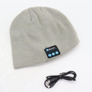 Портативная колонка ШАПКА с bluetooth наушниками SPS Hat BT True. Цвет: серый 00023867 фото