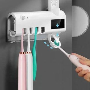 Тримач-диспенсер для зубної пасти та щіток Toothbrush sterilizer автоматичний 00013096 фото