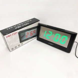 Часы электронные настольные VST-732Y с зеленой подсветкой, электронные настольные часы light 00012620 фото