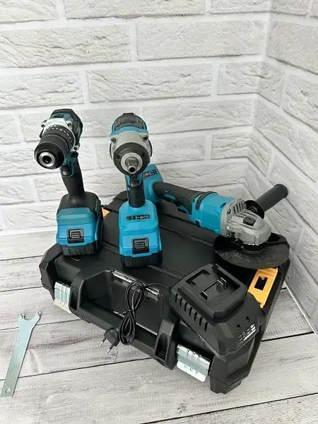 Набір інструментів 3 в 1 20V/4A Шуруповерт, Болгарка, Гайковерт 00022649 фото