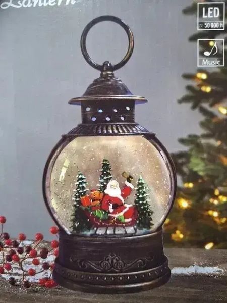Дед мороз новогодний фонарь-ночник led/рождественский светильник винтажный фонарь xmas wdl-2103a sn27 00024527 фото