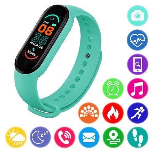 Фитнес браслет FitPro Smart Band M6 (смарт часы, пульсоксиметр, пульс). Цвет: зеленый 00022396 фото