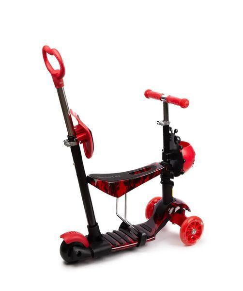 Дитячий Самокат 5 в 1 з підніжками та батьківською ручкою Best Scooter, PU колеса, Підсвічування коліс 00016561 фото