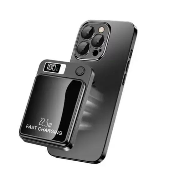 Магнитный повербанк (Power Bank) 10000mAh с MagSafe, быстрой зарядкой 22.5W и LED-дисплеем для iPhone 12/13/14/15/16 00024698 фото