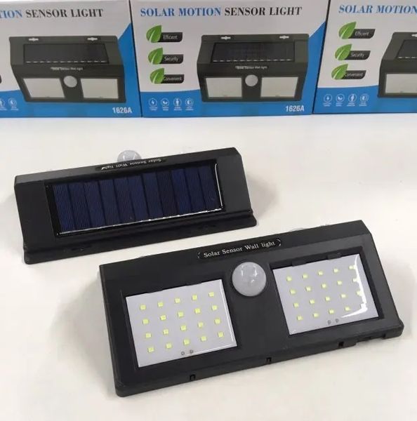 Двойной Светильник солнечная панель с датчиком движения Solar Sensor Wall Light 1626A 00013919 фото