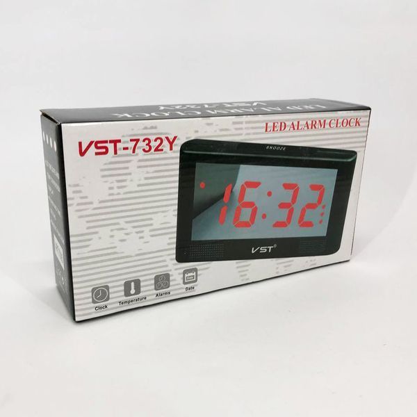 Часы электронные настольные VST-732Y с зеленой подсветкой, электронные настольные часы light 00012620 фото