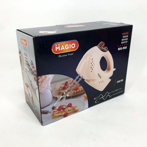 Миксер MAGIO MG-950, двухвенчиковый миксер, хороший миксер, лучший ручной миксер, ручной миксер для кухни 00018972 фото