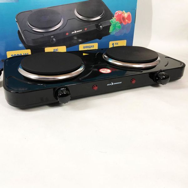 Настольная плита электрическая Sea Breeze SB-064 2000 Вт, переносная настольная электроплита. Цвет: черный 00018902 фото