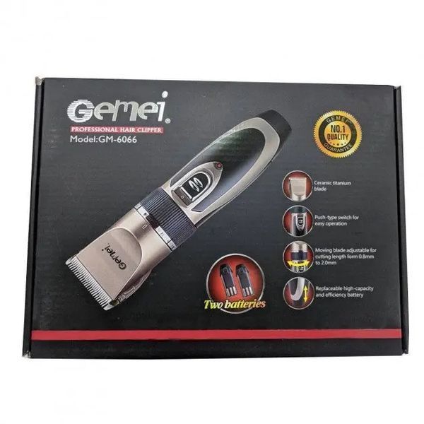 Професійна акумуляторна машинка для стрижки GEMEI GM-6066 00021667 фото