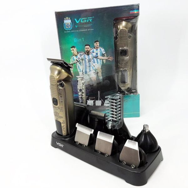 Набор для стрижки VGR 8 в 1 V-103, 19 насадок, Машинка для стрижки для дома, Машинка для стрижки мужская 00015509 фото