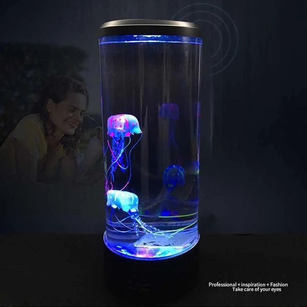 Лампа - нічник зі світлодіодними медузами ZmX LED Jellyfish Mood Lamp Приліжковий світлодіодний настільний 00022503 фото