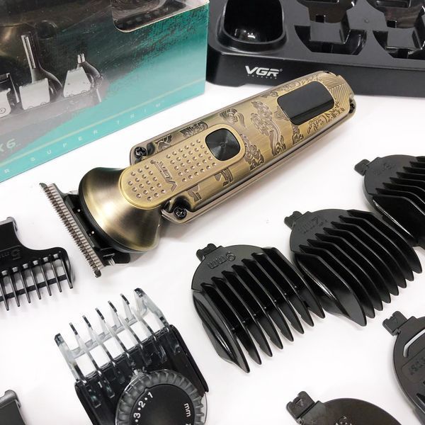 Набор для стрижки VGR 8 в 1 V-103, 19 насадок, Машинка для стрижки для дома, Машинка для стрижки мужская 00015509 фото
