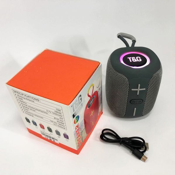 Портативная Bluetooth колонка TG658 8W с RGB подсветкой, Музыкальные колонки для улицы. Цвет: серый 00017247 фото