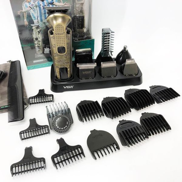Набор для стрижки VGR 8 в 1 V-103, 19 насадок, Машинка для стрижки для дома, Машинка для стрижки мужская 00015509 фото