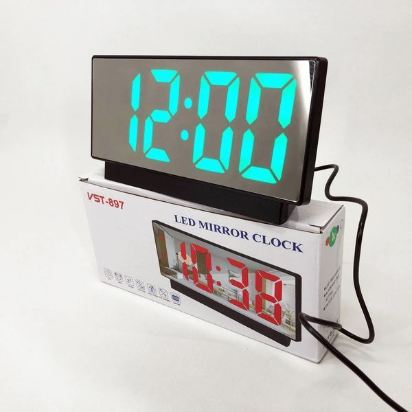 Электронные настольные LED часы от USB VST-897-4 с будильником и термометром 00013350 фото