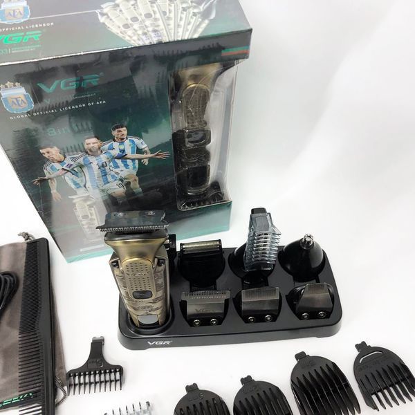 Набор для стрижки VGR 8 в 1 V-103, 19 насадок, Машинка для стрижки для дома, Машинка для стрижки мужская 00015509 фото