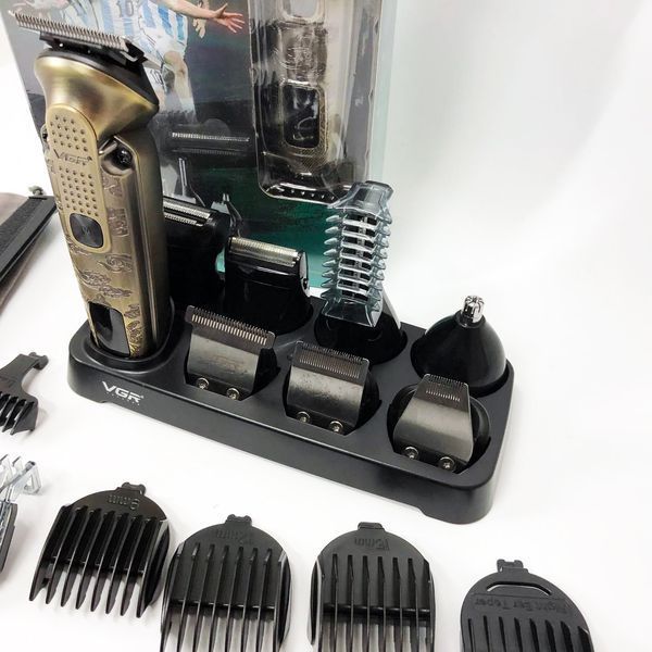 Набор для стрижки VGR 8 в 1 V-103, 19 насадок, Машинка для стрижки для дома, Машинка для стрижки мужская 00015509 фото