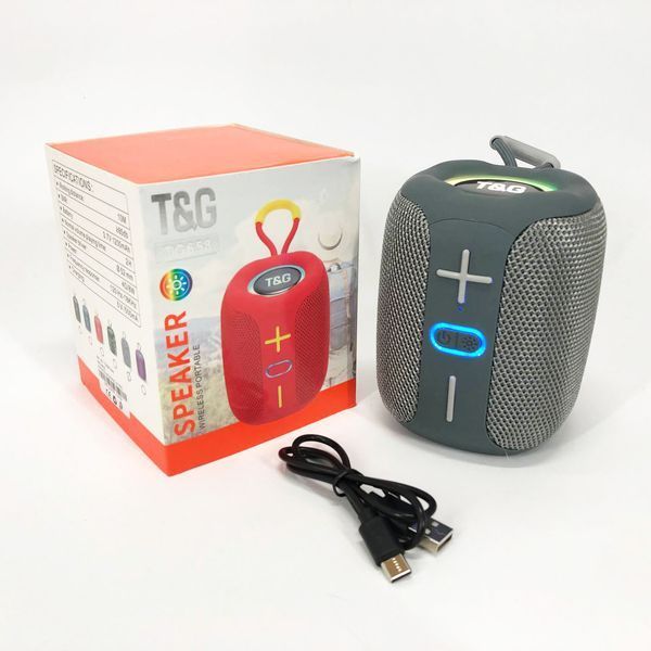 Портативная Bluetooth колонка TG658 8W с RGB подсветкой, Музыкальные колонки для улицы. Цвет: серый 00017247 фото