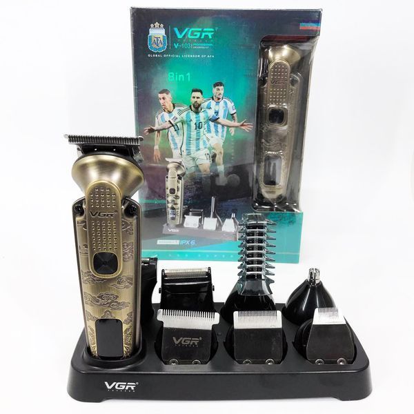 Набор для стрижки VGR 8 в 1 V-103, 19 насадок, Машинка для стрижки для дома, Машинка для стрижки мужская 00015509 фото