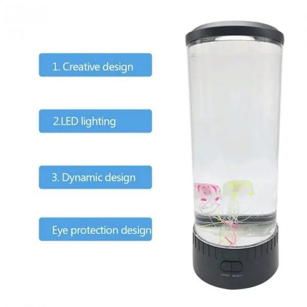 Лампа - нічник зі світлодіодними медузами ZmX LED Jellyfish Mood Lamp Приліжковий світлодіодний настільний 00022503 фото