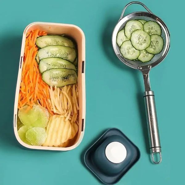 Тертка з контейнером Multi-purpose kitchen cutter зі змінними лезами та насадками 00019691 фото