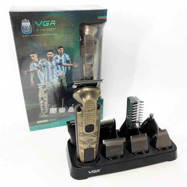 Набор для стрижки VGR 8 в 1 V-103, 19 насадок, Машинка для стрижки для дома, Машинка для стрижки мужская 00015509 фото
