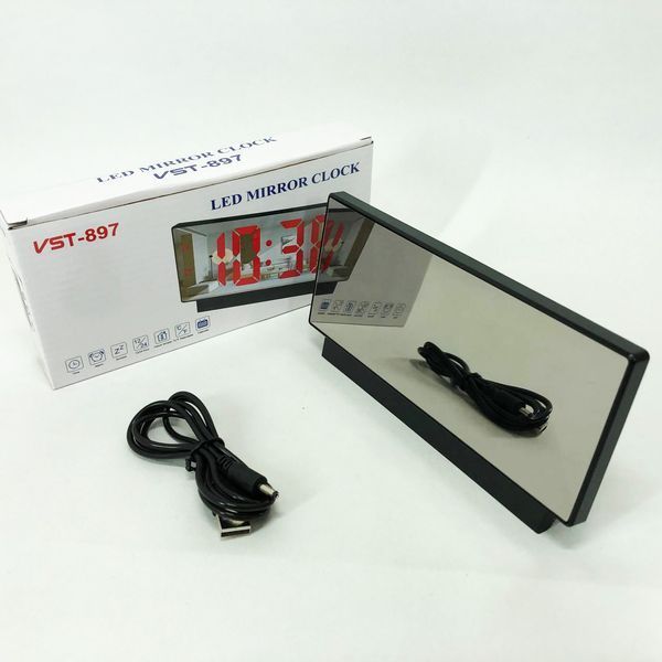 Электронные настольные LED часы от USB VST-897-4 с будильником и термометром 00013350 фото