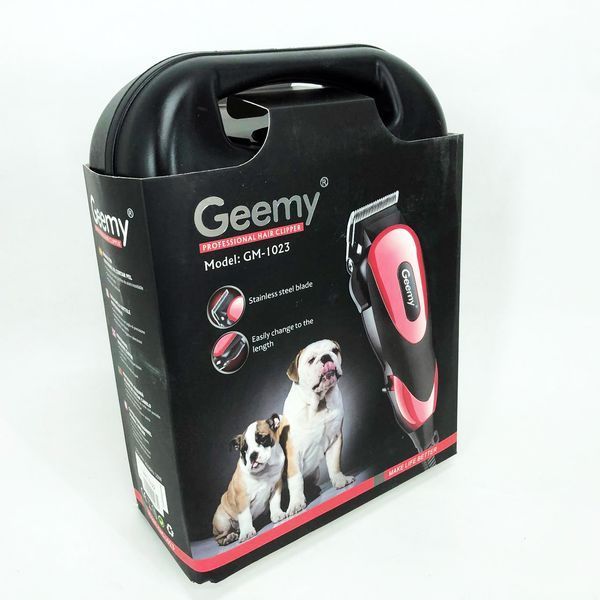 Машинка Gemei GM-1023 для стрижки животных с 4 насадками для любого типа шерсти + ножницы и расческа-гребешок 00021884 фото