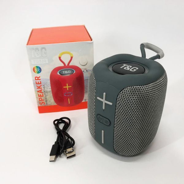 Портативная Bluetooth колонка TG658 8W с RGB подсветкой, Музыкальные колонки для улицы. Цвет: серый 00017247 фото