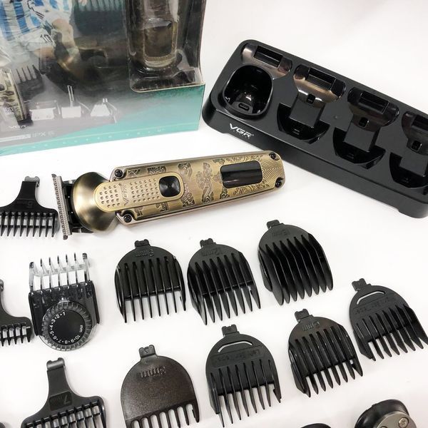 Набор для стрижки VGR 8 в 1 V-103, 19 насадок, Машинка для стрижки для дома, Машинка для стрижки мужская 00015509 фото