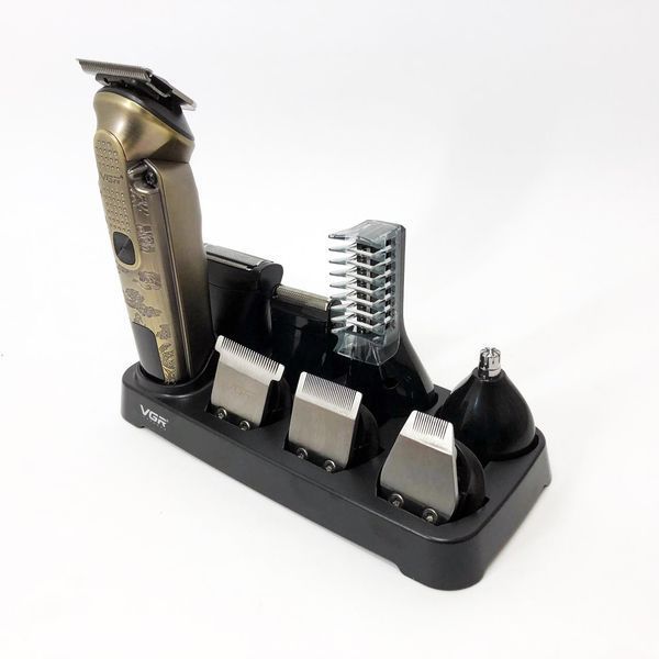 Набор для стрижки VGR 8 в 1 V-103, 19 насадок, Машинка для стрижки для дома, Машинка для стрижки мужская 00015509 фото
