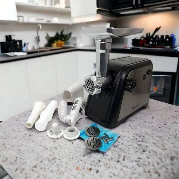 М'ясорубка Rainberg RB-672 3000W електрична з реверсом та соковижималкою, м'ясорубка електрична метал 00018659 фото