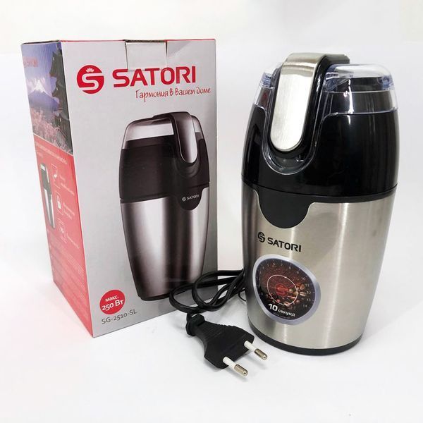 Кофемолка SATORI SG-2510-SL, электрическая кофемолка измельчитель, кофемолка мощная, измельчитель зерен 00018943 фото