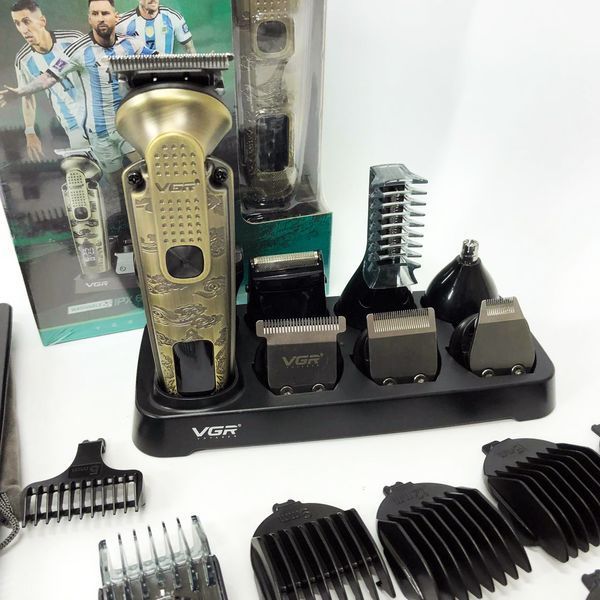 Набор для стрижки VGR 8 в 1 V-103, 19 насадок, Машинка для стрижки для дома, Машинка для стрижки мужская 00015509 фото