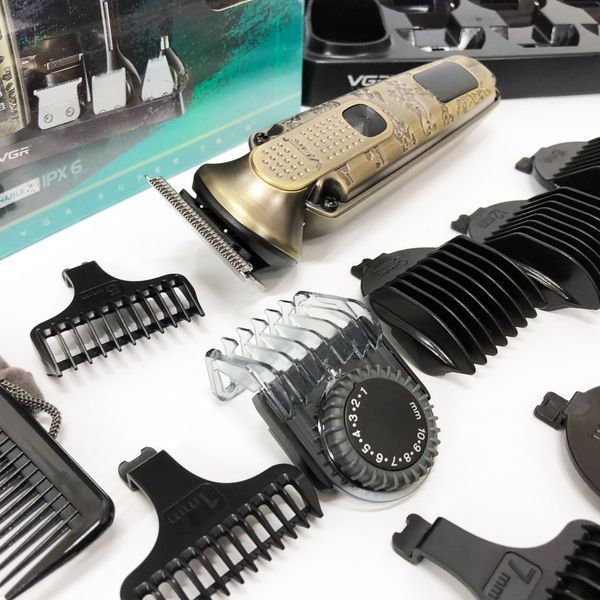 Набор для стрижки VGR 8 в 1 V-103, 19 насадок, Машинка для стрижки для дома, Машинка для стрижки мужская 00015509 фото
