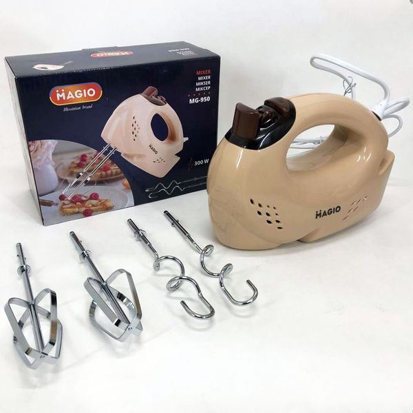 Миксер MAGIO MG-950, двухвенчиковый миксер, хороший миксер, лучший ручной миксер, ручной миксер для кухни 00018972 фото
