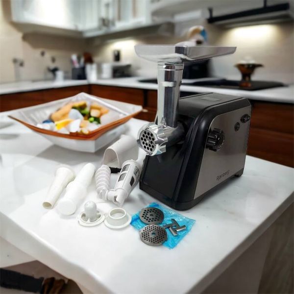 М'ясорубка Rainberg RB-672 3000W електрична з реверсом та соковижималкою, м'ясорубка електрична метал 00018659 фото
