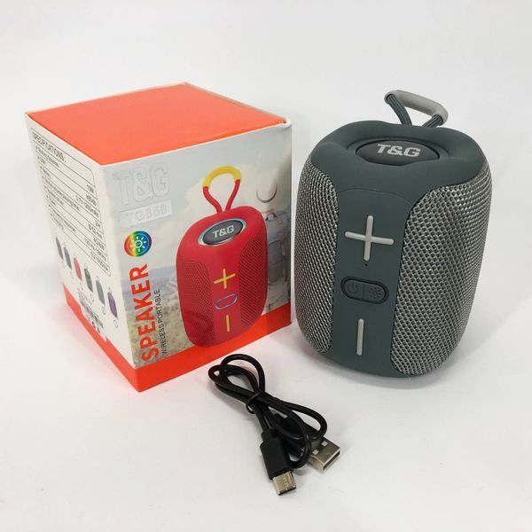 Портативная Bluetooth колонка TG658 8W с RGB подсветкой, Музыкальные колонки для улицы. Цвет: серый 00017247 фото