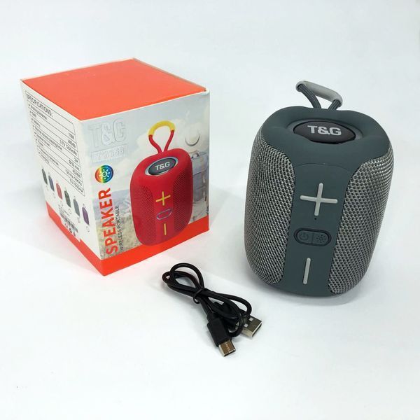 Портативная Bluetooth колонка TG658 8W с RGB подсветкой, Музыкальные колонки для улицы. Цвет: серый 00017247 фото