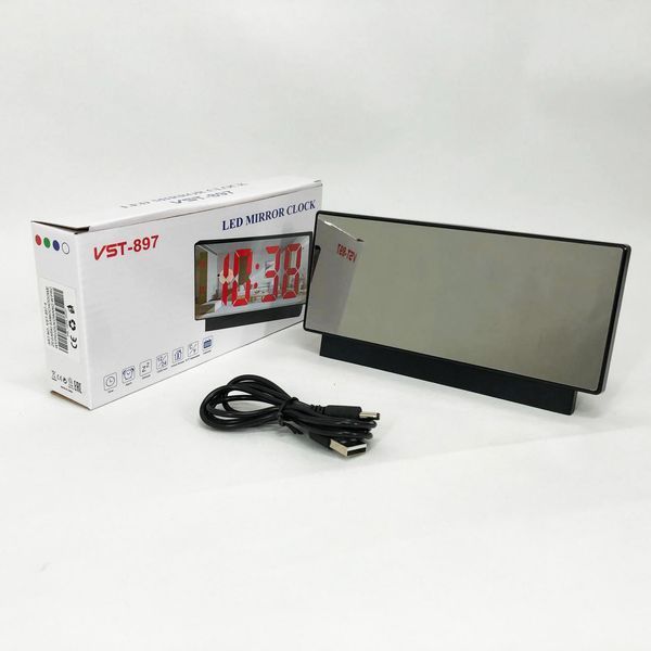 Электронные настольные LED часы от USB VST-897-4 с будильником и термометром 00013350 фото