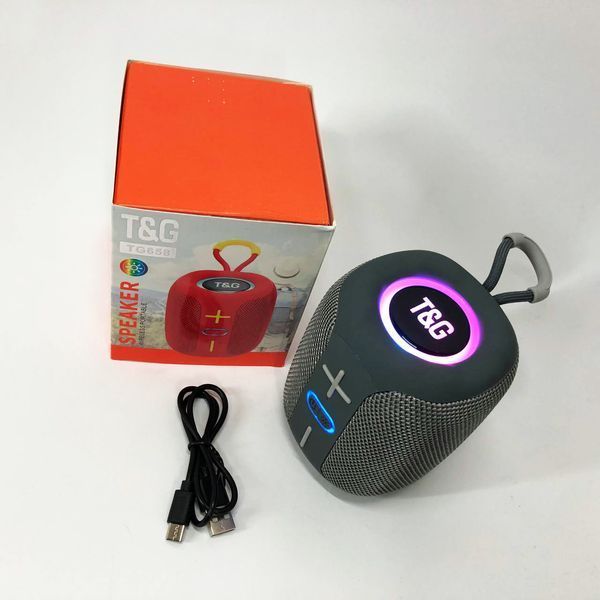 Портативная Bluetooth колонка TG658 8W с RGB подсветкой, Музыкальные колонки для улицы. Цвет: серый 00017247 фото