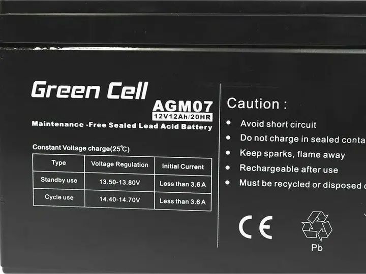 Акумуляторна батарея Greencell AGM 12V 12Ah 00017873 фото
