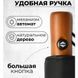 Парасолька преміум - Автоматична, чоловіча укріплена парасолька з дерев'яною ручкою. 00018337 фото 36