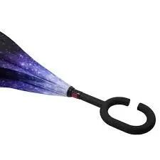 Зонт Lesko Up-Brella Звёздное небо складывающийся зонтик в обратном направлении длинная ручка антизонт хит 00013753 фото