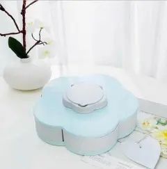 Вращающаяся складная двухъярусная конфетница SUNROZ Flower Candy Box для конфет и фруктов 00019276 фото