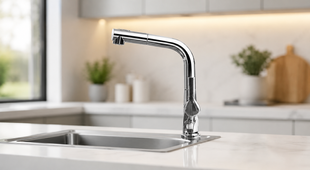 Кран/змішувач Faucet CR-8428 багатофункціональний метал / Змішувач кухонний з висувною лійкою, хром / Висувний кухонний змішувач з нержавіючої сталі M17768 фото