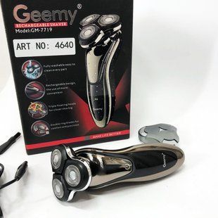 Електробритва Gemei GM-7719 Акумуляторна Електрична Бритва, Машинка для гоління триммер 00014511 фото
