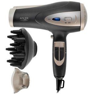 Фен з іонізацією та дифузором Adler AD 2248 grey 2400Вт 00015421 фото