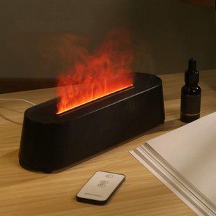 Увлажнитель воздуха &ndash; арома диффузор Diffuser А3 c пультом, ультразвуковой увлажнитель с эффектом пламени 00013527 фото